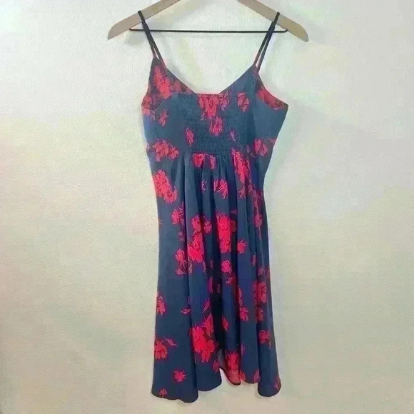 GAP | Women’s Navy Blue and Red Floral Dress | Size XS - Picture 7 of 14